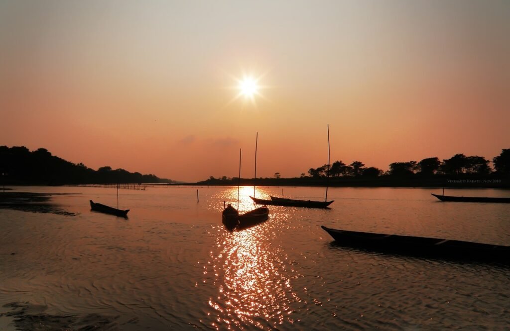 sunset, landscape, assam