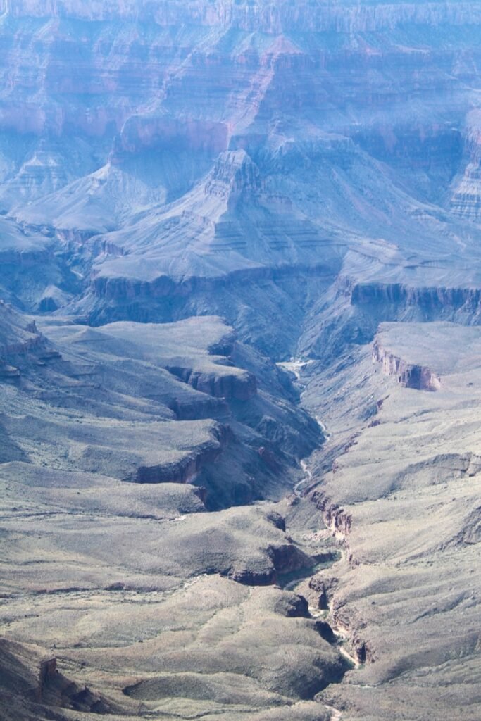 A view of the grand canyon from a plane