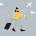 woman, flight, travel