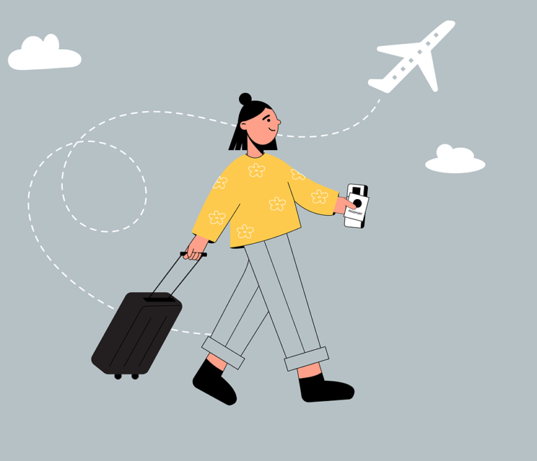 woman, flight, travel