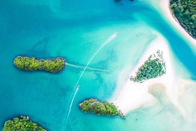 bird's eye view of islands